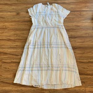 MADEWELL Linen-Blend Clara Midi Dress